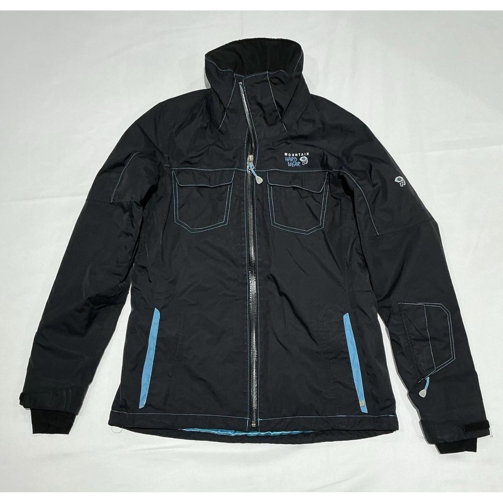 Mountain Hardwear Dry‎ Q Womens Rain Jacket Small Black Outdoors Full Zip